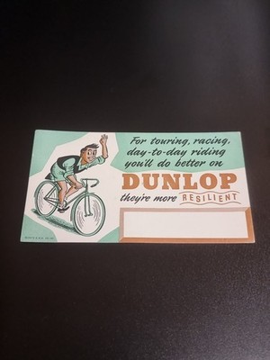 Vintage Dunlop Reifen Tourust Cycle Blotter Werbeprospekt Garage Rennrad 