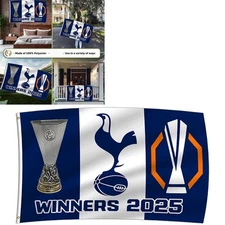 Tottenham Hotspur F.C Flag Banner 3X5Ft Europa league Winners Spurs Fans