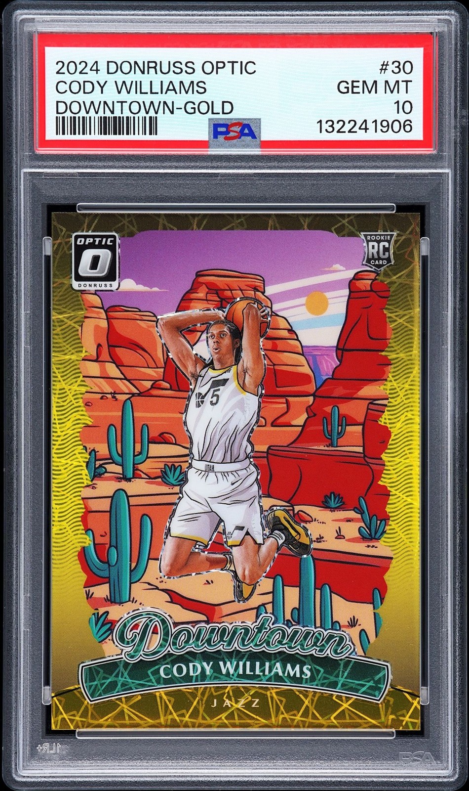 2024 PANINI DONRUSS OPTIC DOWNTOWN GOLD #30 CODY WILLIAMS 6/10 PSA 10