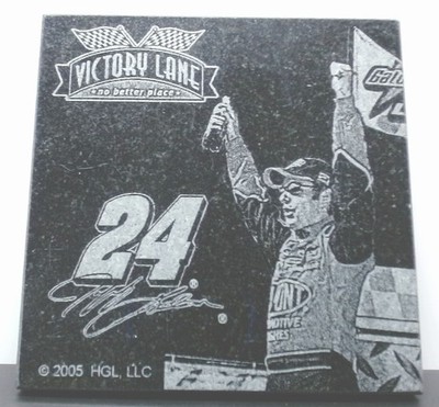 NASCAR Jeff Gordon #24 & Jimmie Johnson #48 Etched Black Granite Coasters