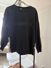 Lululemon Active Women s Crew Neck Pullover Sweatshirt, Logo black, Cotton ,10