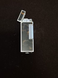 Vintage Alfred Dunhill Rollagas Palladium & Tortoise Lacquer Lighter Swiss Made