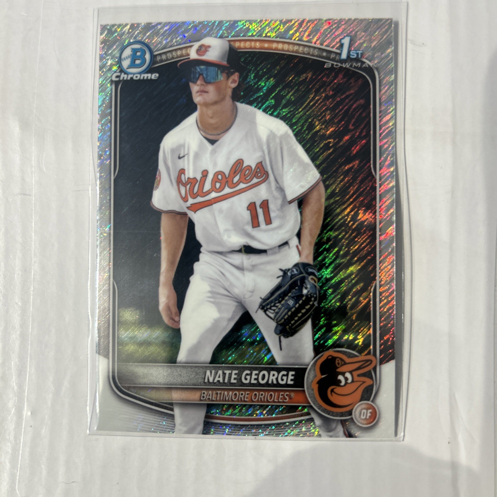 2025 Bowman Chrome - Prospects Nate George #BCP-184 Shimmer Refractor (RC)