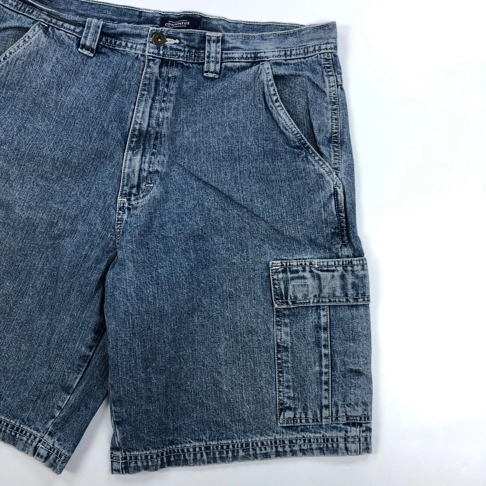 Pantalones Cortos Jean Cargo Para Hombre 34 Pantalones Cortos Denim De Colección Años 90 Consenso Foto 3 de 4