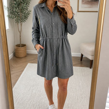 Primark Ladies Womens Grey Shirt Dress New With Tags Size 10 EUR 38 USA 6