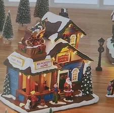 North Spruce Lane No 3 Christmas House Musical Led Santa Landing Light Up 2025