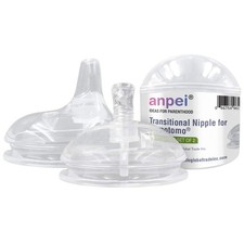 Straw and Sippy Cup Transitional Nipples Set of 2 with Nipple Storage Case Co...