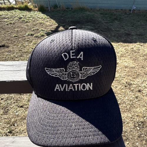 DEA aviation Black Gray Adjustable Hat Accessories US Flag