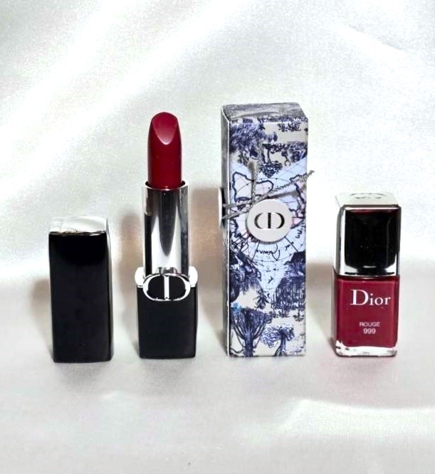 Dior Rouge 999 Satin Lipstick & Vernis 999 Nail Polish in Limited Edition Around The World Box-image