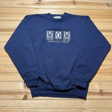 Vintage 90s Georgia Tech Mom Embroidered Crewneck Pullover Sweatshirt USA Large