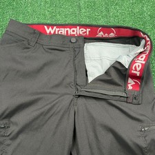 Wrangler All Terrain Gear Mens Black Pants 36x32" Canvas Cotton Stretch Workwear