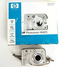 HP Photosmart M425 Digital Camera 5.0MP 3x Optical Zoom Silver Tested Working