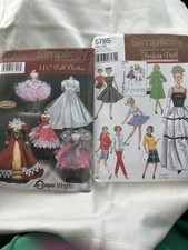 Lot of 2 Simplicity Doll Clothes Patterns 5800  5785 for 11.5" Fashion Dolls