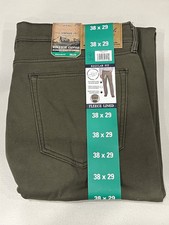 Weatherproof Vintage Men's Stretch Canvas Fleece Lined Green Pants 38x29 NWT