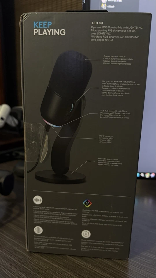 Logitech G Yeti GX Dynamic RGB Gaming Microphone with LIGHTSYNC Blue VO!CE - Image 2 of 4