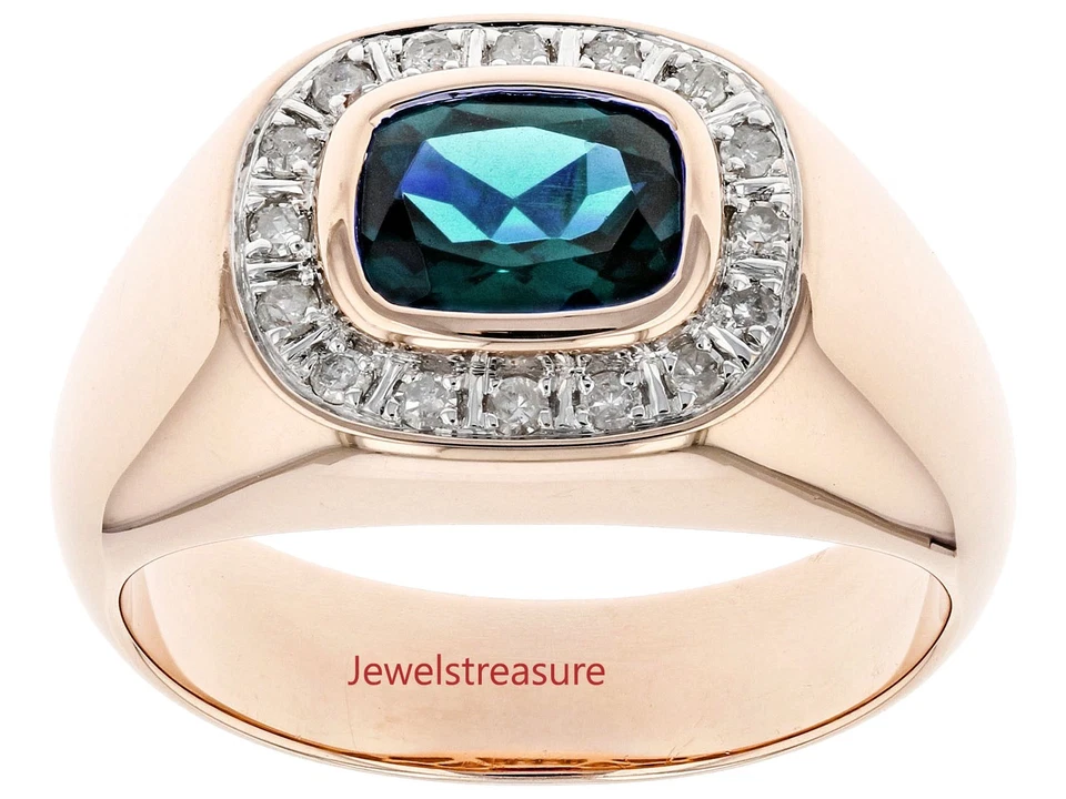 Anillo de plata de ley 925 enchapado en oro rosa piedras preciosas de topacio azul Londres natural #2 Foto 2 de 4