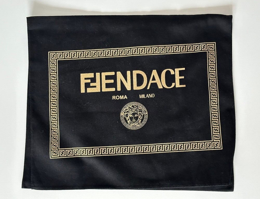 FENDACE Fendi x Versace Flap Over Dust Bag Purse Shoes Storage Cover 11.7