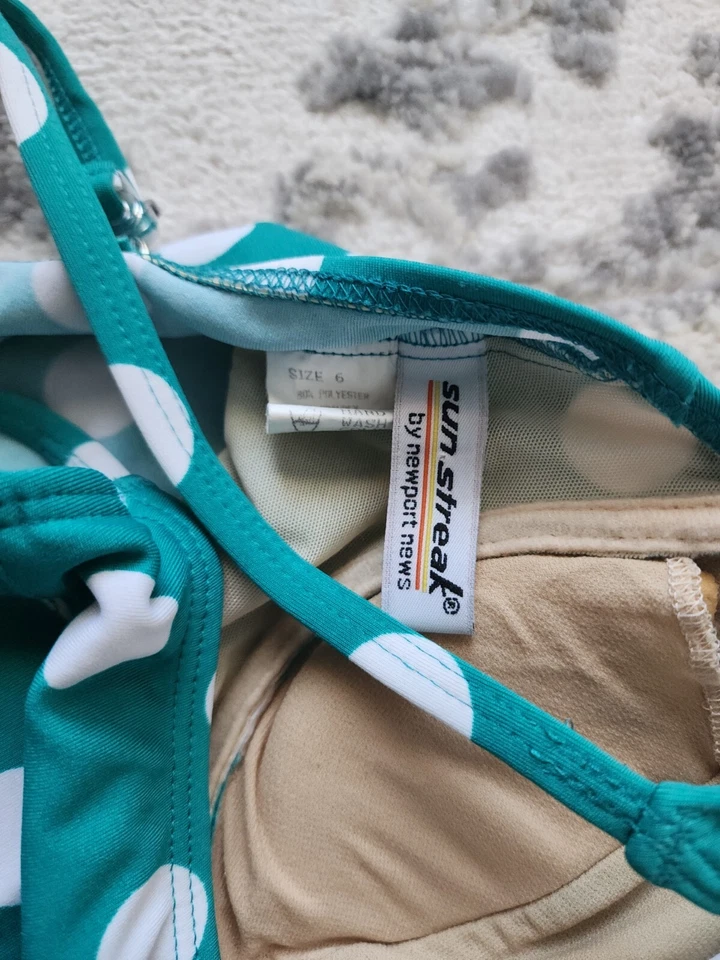 Traje de baño de una pieza verde Sun Streak de Newport News talla 6 vintage años 80 90  Foto 2 de 3