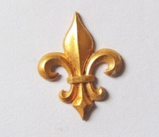 Ancien Ornement Applique fleurs de Lys métal doré restauration cadre