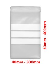 Druckverschlussbeutel Beschriftungsfeld 50my Polybeutel Folienbeutel div Größen