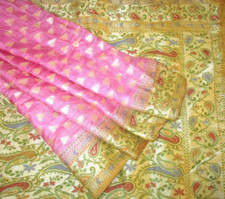 BVH WEARABLE PURE SILK Sari Saree 5yds 23FEB102110 X17 E827 Pink Golden ABCKB