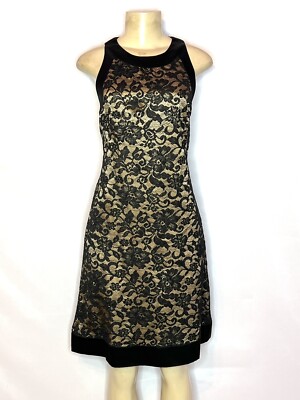 BRAND NEW BADGLEY MISCHKA BLACK SILK LACE A LINE DRESS SIZE 8 | eBay