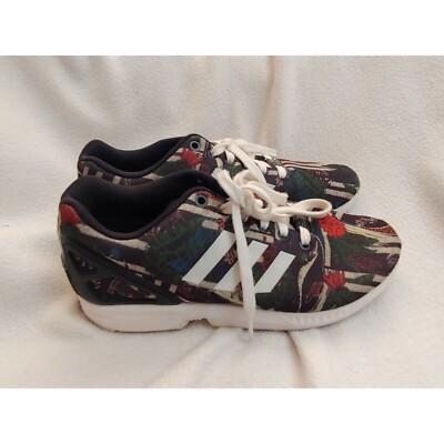 Women Adidas ZX Flux Torsion Farm Print Athletic Trainers Shoe
