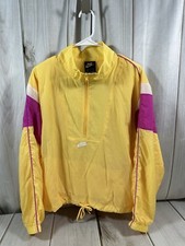 Vtg 90's Nike Streetwear Windbreaker Anorak Adult L Track Jacket Yellow Pink