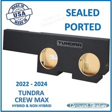 Fits Toyota Tundra Crew Max 2022-2024 Dual Sub Box Subwoofer Enclosure