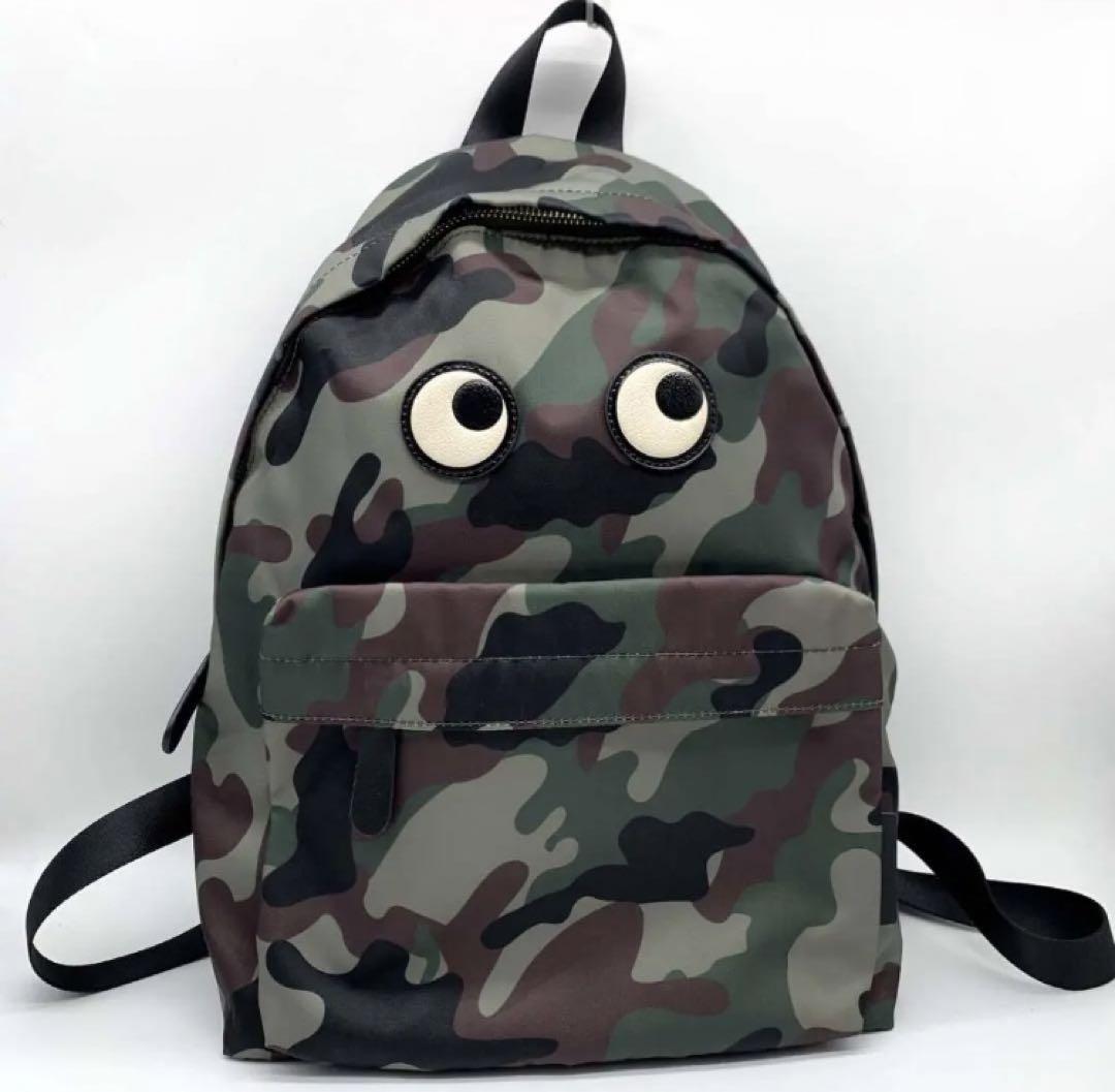Anya Hindmarch Eyes Backpack Nylon Black/Camo Casual Bag Anya Hindmarch Eyes Backpack Nylon Black/Camo Casual Bag