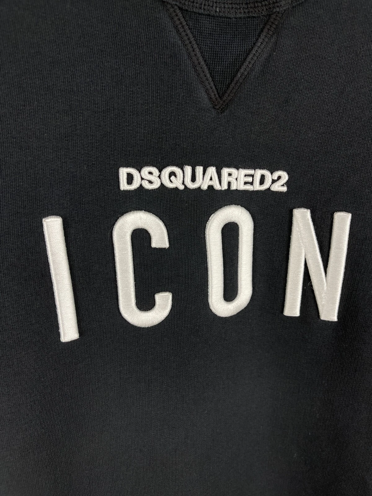 DSQUARED2 Felpa nera Dsquared 2 Icon grande logo ricamato