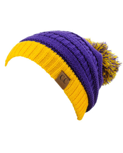 NEU! CC Beanie Unisex College High School Team Farbe 2-Ton Bommel Strick Beanie - Bild 6 von 68