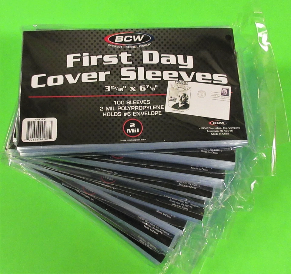 1000 FUNDAS PRIMER DÍA, PARA FUNDAS #6, MARCA BCW CON ENVÍO GRATUITO Foto 2 de 2