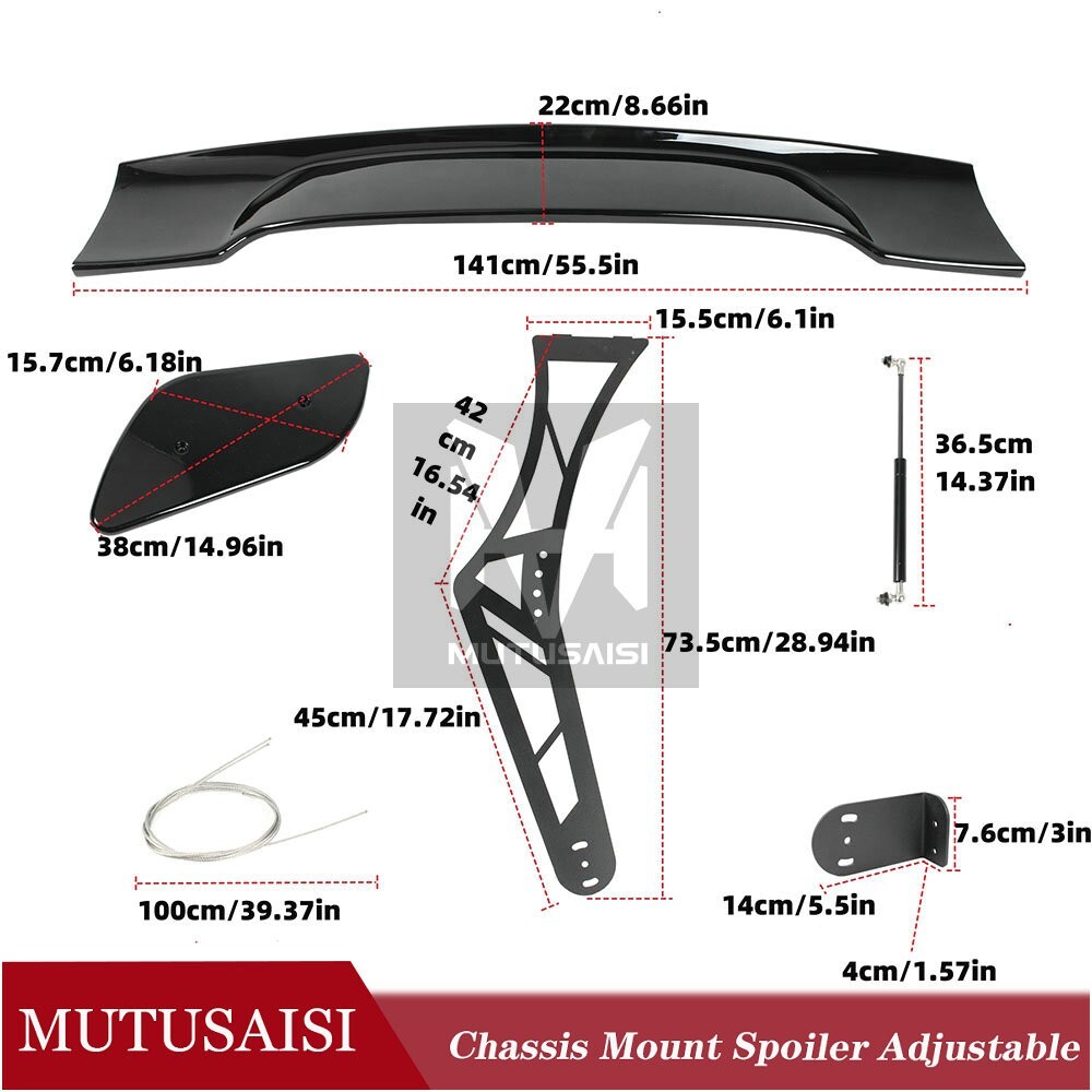 Rear Trunk Chassis Mount Racing Spoiler Adjustable Wing For Aston Martin Virage