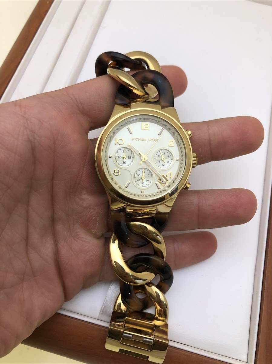 Michael Kors MK4222 Chain Link Gold Dial Gold Tone Michael Kors MK4222 Chain Link Gold Dial Gold Tone