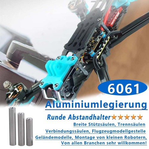 M3 OD5/6 Aluminium Gewindemuffen Runde Distanzstücke Abstandhalter Muttern Muffe - Picture 5 of 12