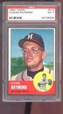 1963 Topps #519 Claude Raymond PSA 7 Graded Baseball Card NM Milwaukee Braves