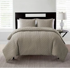  VCNY Home Nina Collection Comforter Soft & Cozy Bedding Set Ful/Queen, Taupe