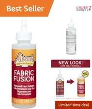 Permanent Fabric Glue (4 fl. oz.) - Versatile Adhesive for Crafting & Repairs