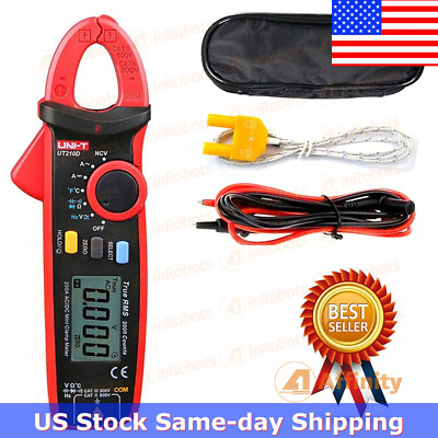 US Stock 24H  UNI-T UT210D AC/DC Clamp Meter, Temp & Voltage Current Tester