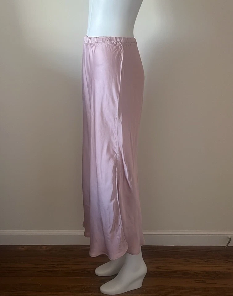 Young Fabulous & Broke  Felicity  Satin  Midi Skirt  Side Slit  Dusty Rose  S - Image 2 of 4