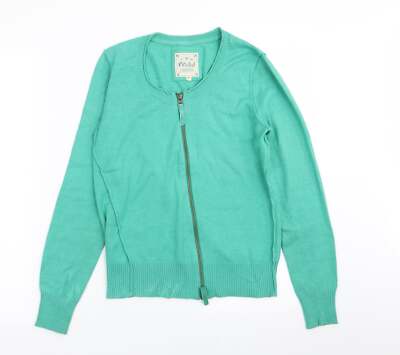 Mistal Damen grün Rundhalsausschnitt Baumwollmischung voller Pullover Größe 8