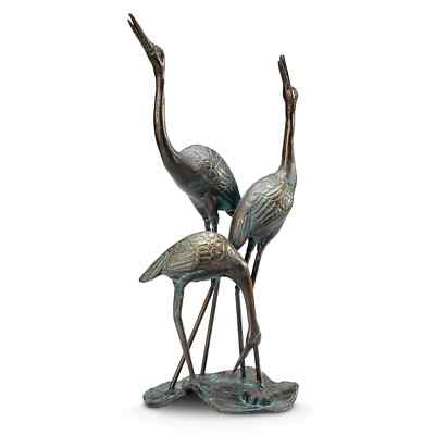 Crane Family Bird Figurine Sculpture Statue Heron Ibis Birds ~ SPI Home 51002