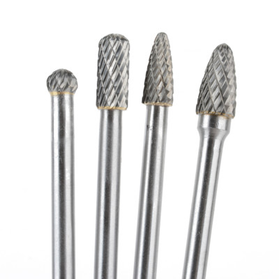 4x 1/4'' lange Frässtifte HSS Wolframcarabid Hartmetallfräser Fräser 6mm C/D/F/G