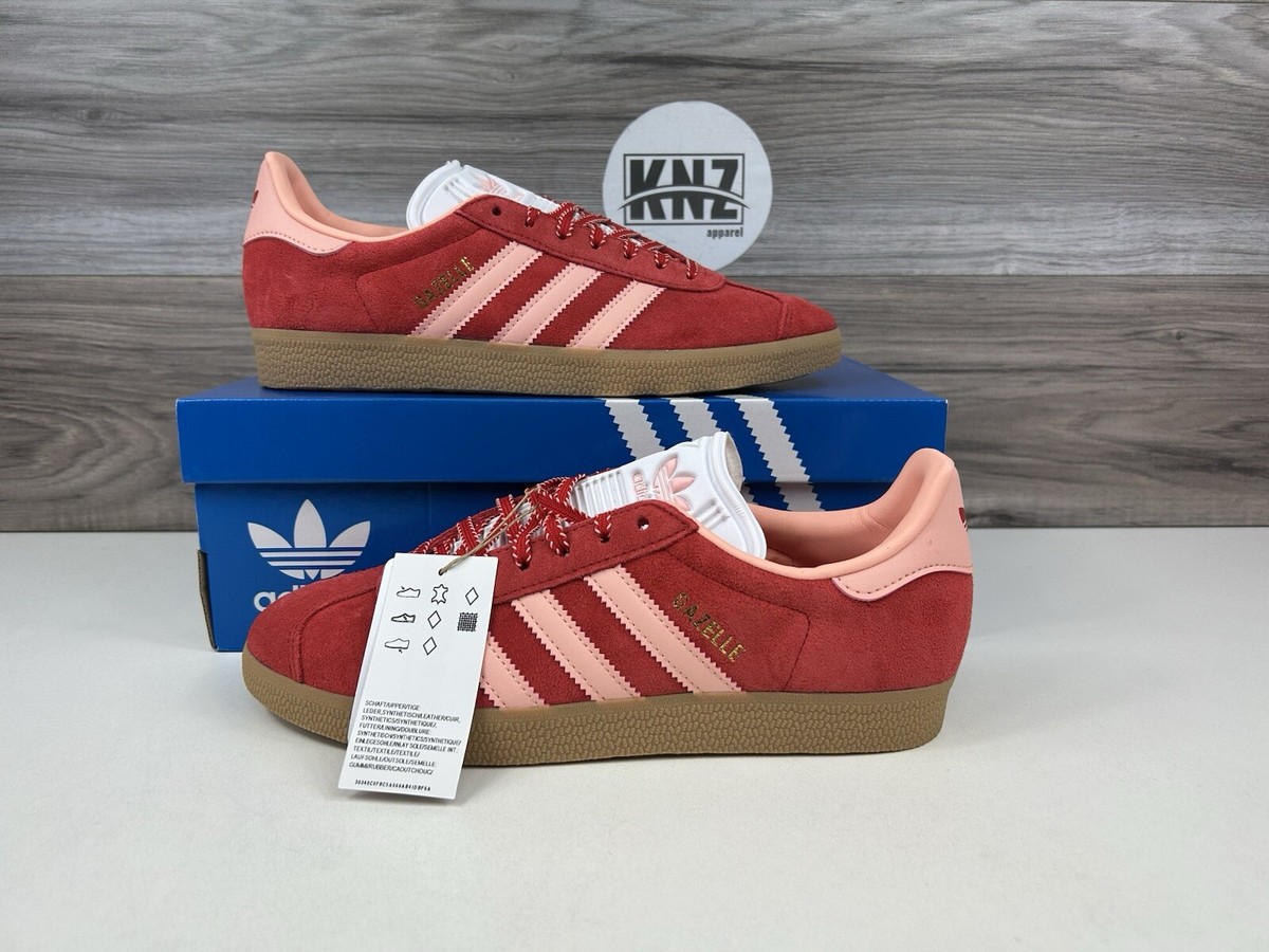 **Adidas Originals Gazelle Low 'Scarlet Glow Pink' Red Gum Shoes (JH7217)  NEW