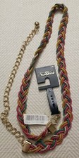 Vintage TREVARO Ladies Belt  Multicolor  Gold Trim Braided Rope  S/M  NEW