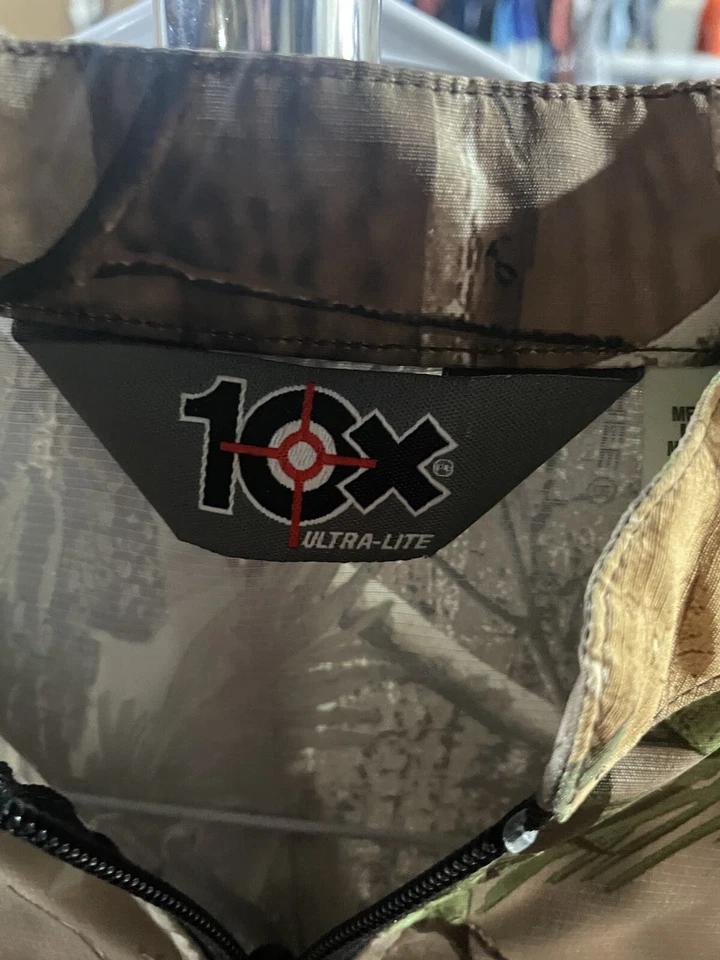 10x Brand Realtree 1/4 Zip Camo Pullover Hunting Shirt. Extra Green Camo. medium - Image 3 of 4