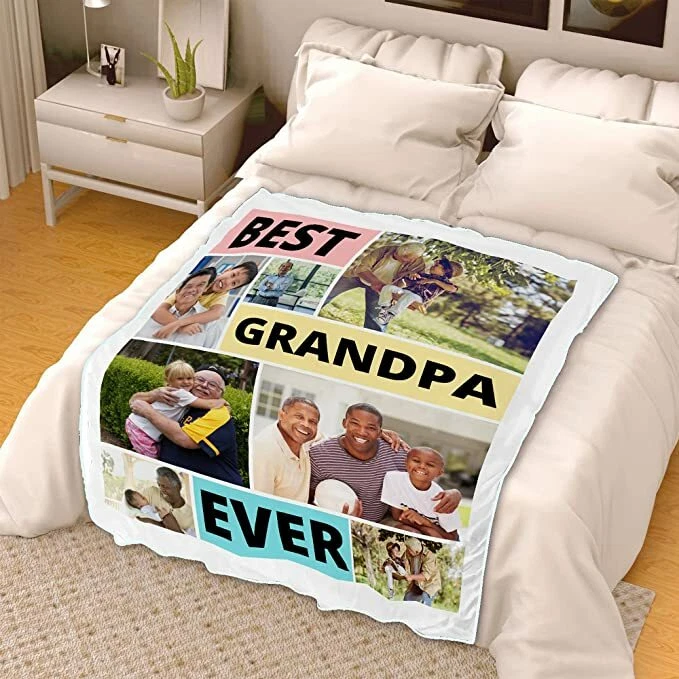 Personalized grandpa blanket sale