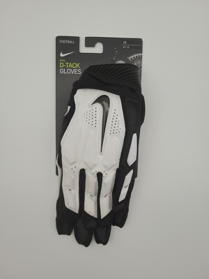 Nike D-Tack 6.0 Mens Size Medium Padded Lineman Football Gloves White GF0655-118