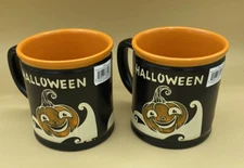 2 New Spectrum Designz Happy Jack O Lantern Retro Halloween Mug Cup 18oz Pumpkin